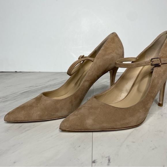 L’Agence Jolie Tan Suede Pointy Toe Pump 8 1/2 - Picture 10 of 15